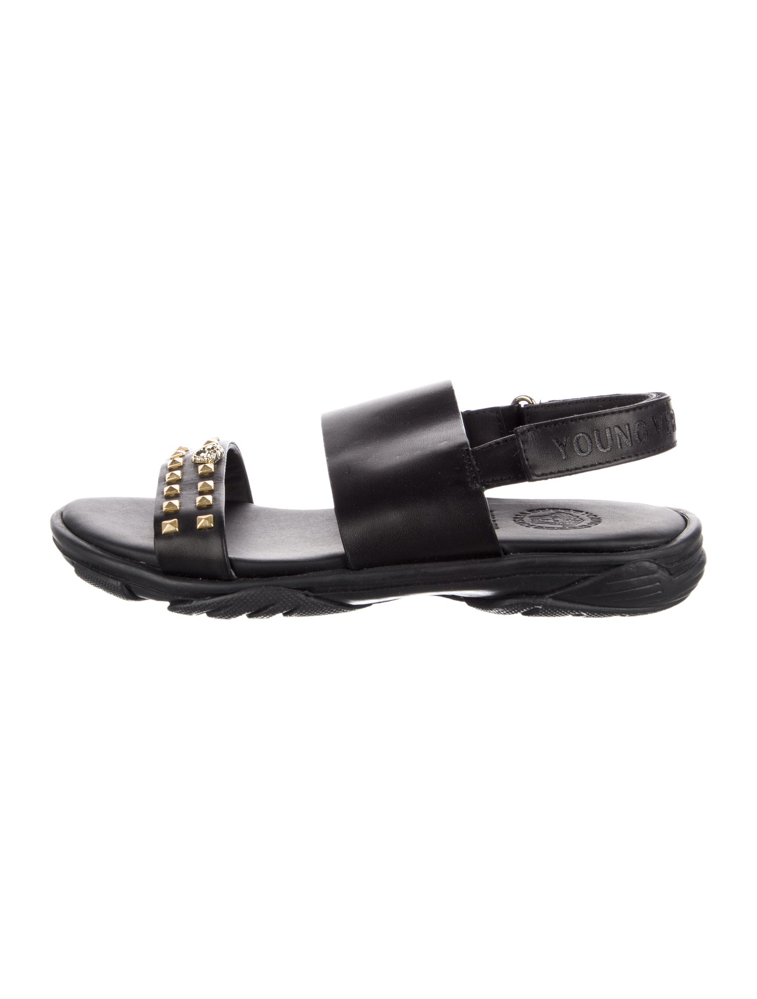 Young Versace Girls' Leather Strap Sandals