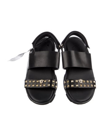 Young Versace Girls' Leather Strap Sandals
