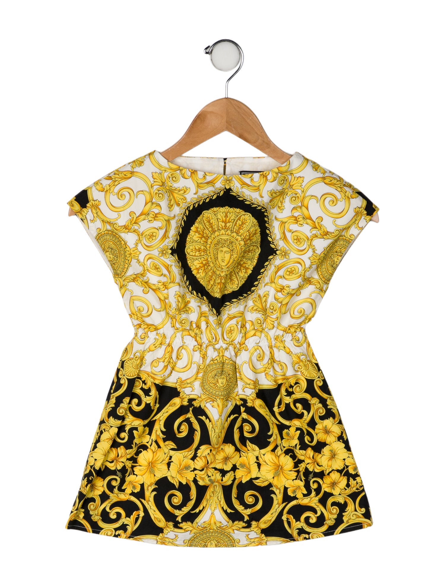 Young Versace Toddler Girls' Pattern Print Sleeveless Dress