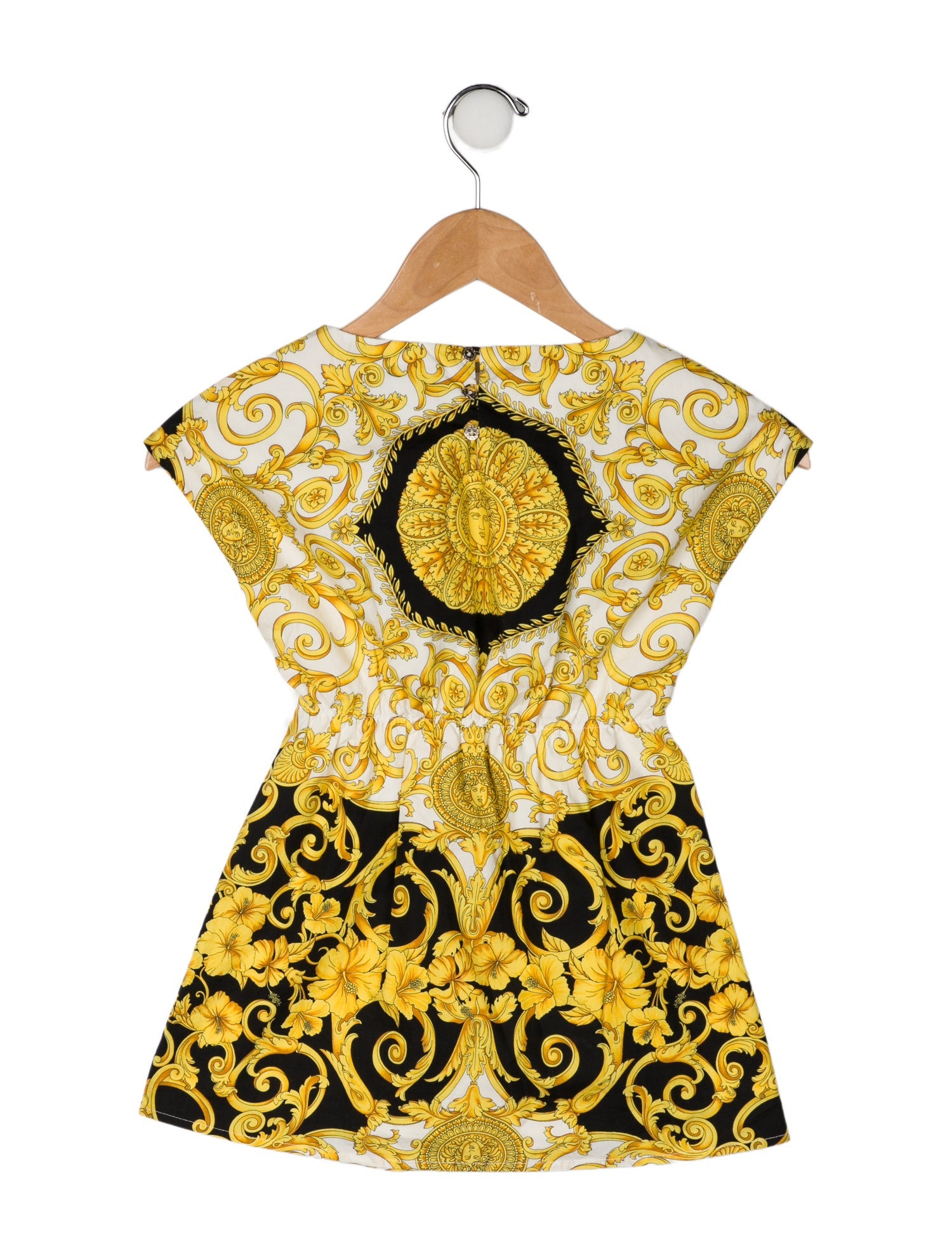 Young Versace Toddler Girls' Pattern Print Sleeveless Dress