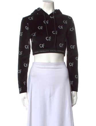 Chiara Ferragni Printed Crew Neck Crop Top