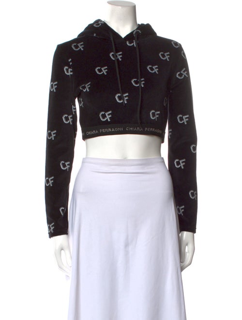 Chiara Ferragni Printed Crew Neck Crop Top