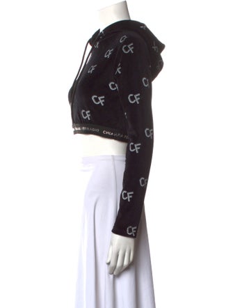 Chiara Ferragni Printed Crew Neck Crop Top