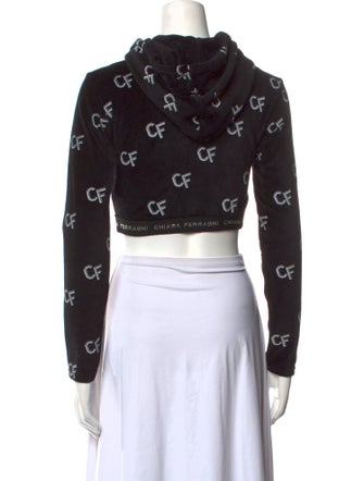 Chiara Ferragni Printed Crew Neck Crop Top