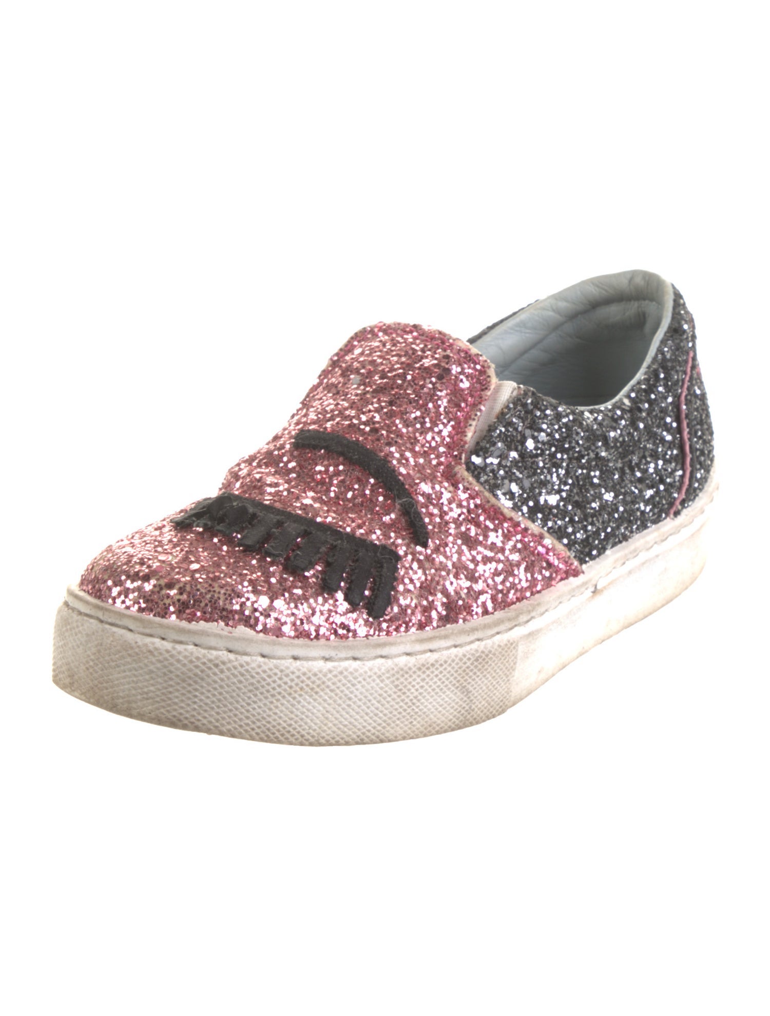 Chiara Ferragni Glitter Colorblock Pattern Sneakers