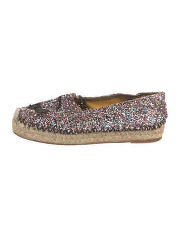 Chiara Ferragni Flats Glitter Accents Espadrilles IT 38 | 8