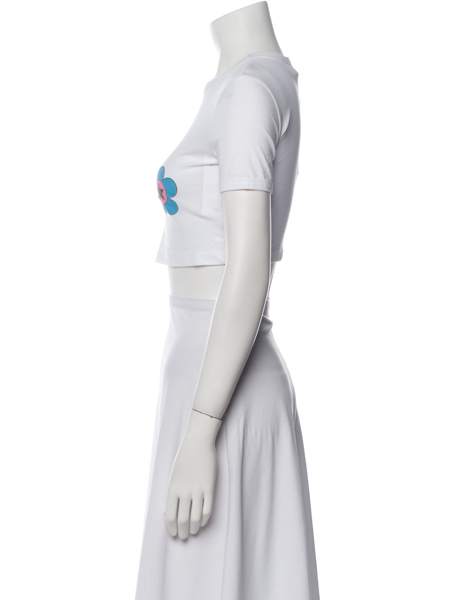 Chiara Ferragni Graphic Print Crew Neck Crop Top w/ Tags