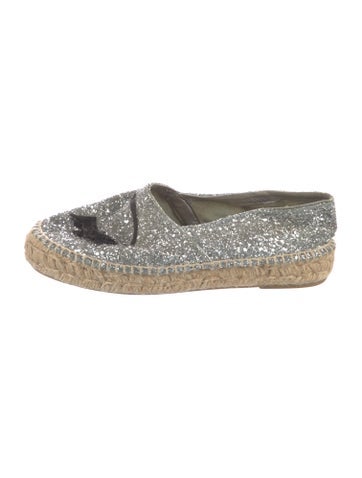 Chiara Ferragni Flats Glitter Printed Espadrilles IT 36 | 6