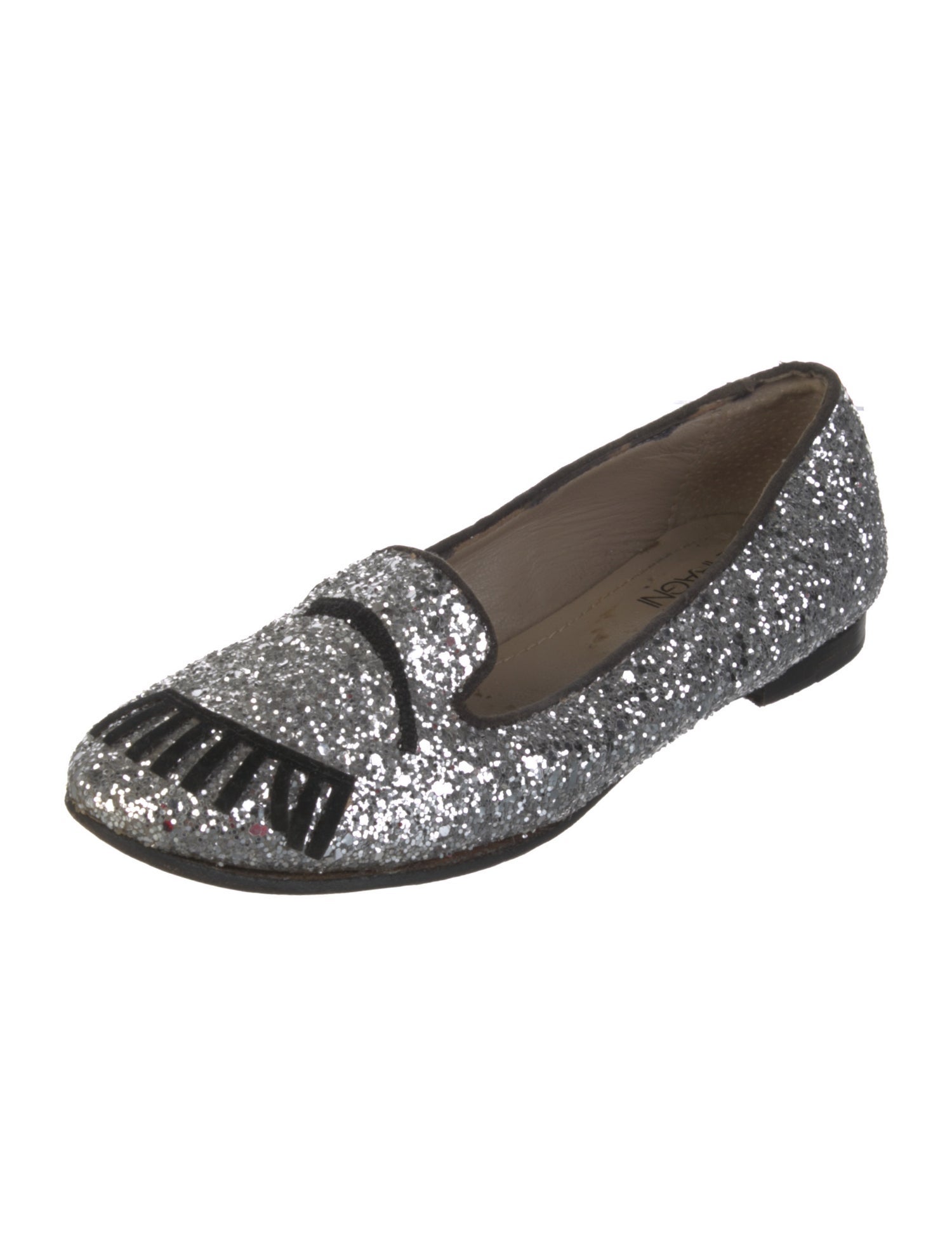 Chiara Ferragni Glitter Printed Loafers