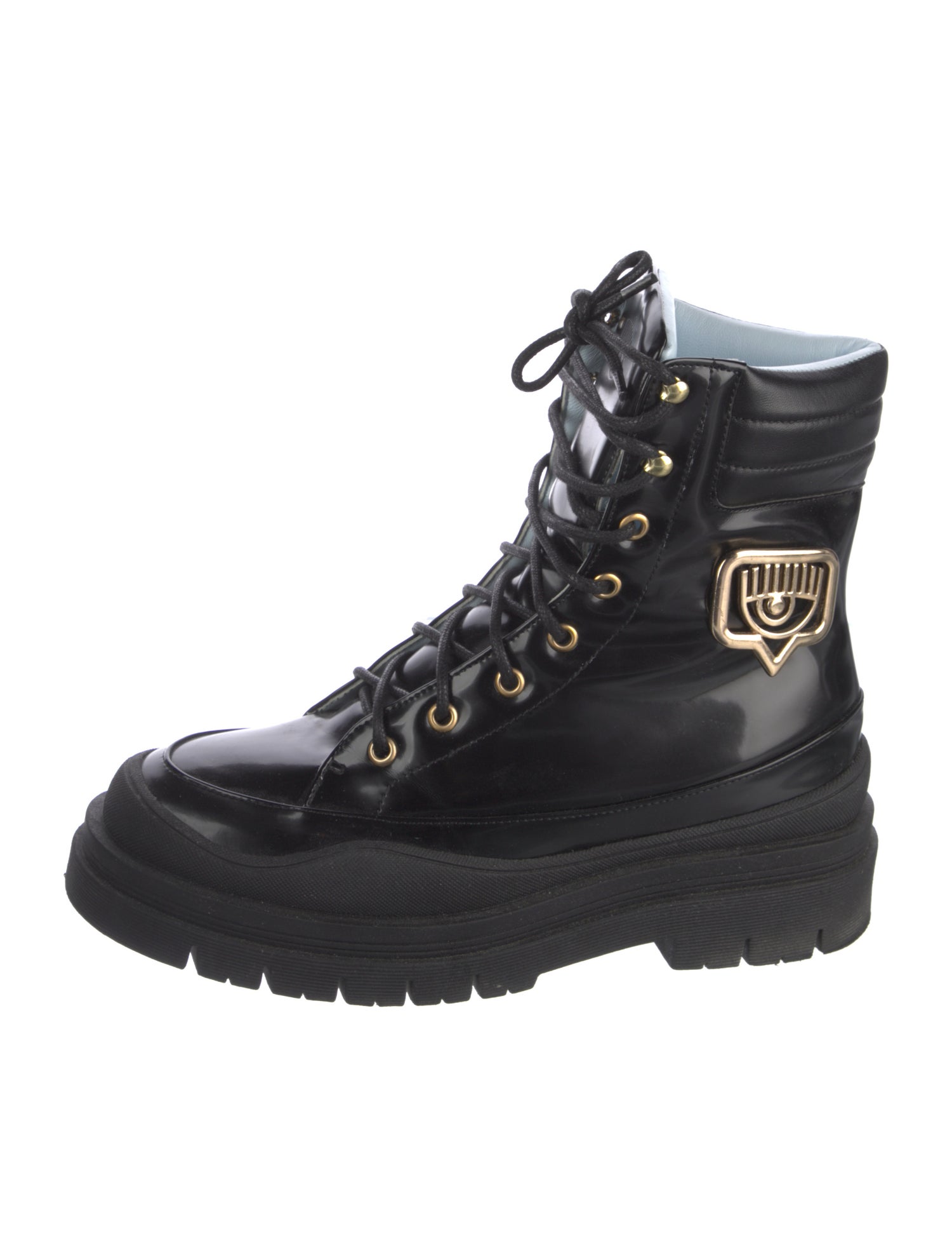 Chiara Ferragni Leather Combat Boots