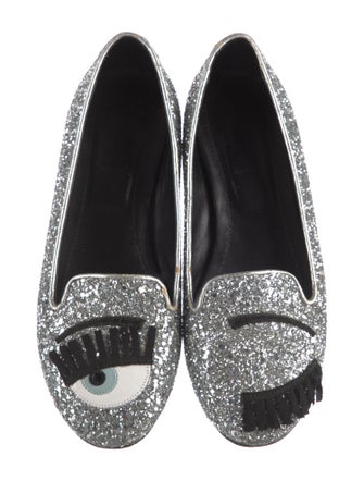 Chiara Ferragni Glitter Printed Loafers