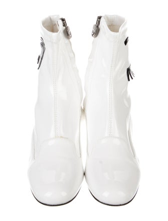 Chiara Ferragni Patent Leather Graphic Print Sock Boots