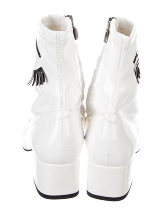 Chiara Ferragni Patent Leather Graphic Print Sock Boots