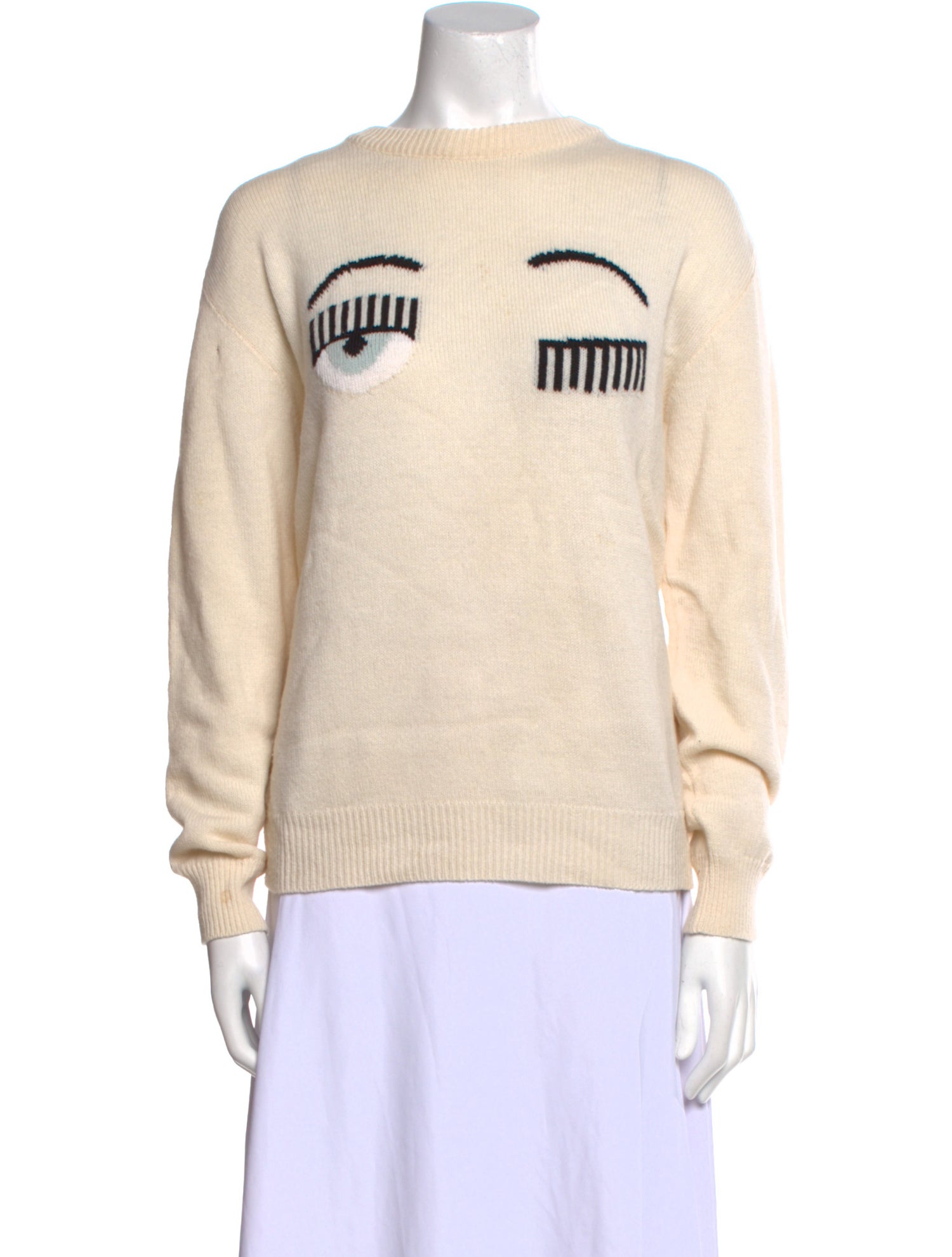 Chiara Ferragni Merino Wool Graphic Print Sweater