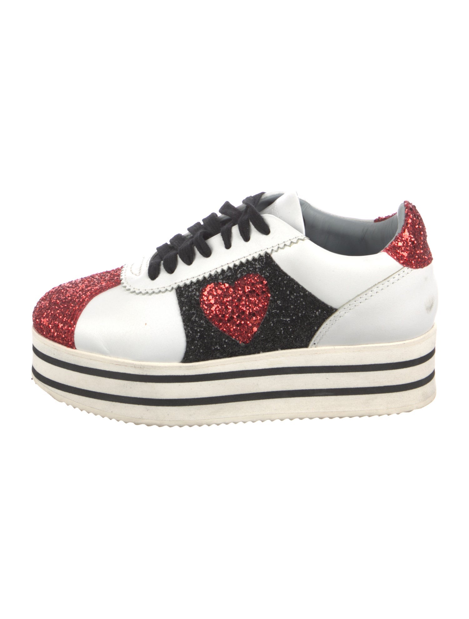 Chiara Ferragni Leather Colorblock Pattern Sneakers