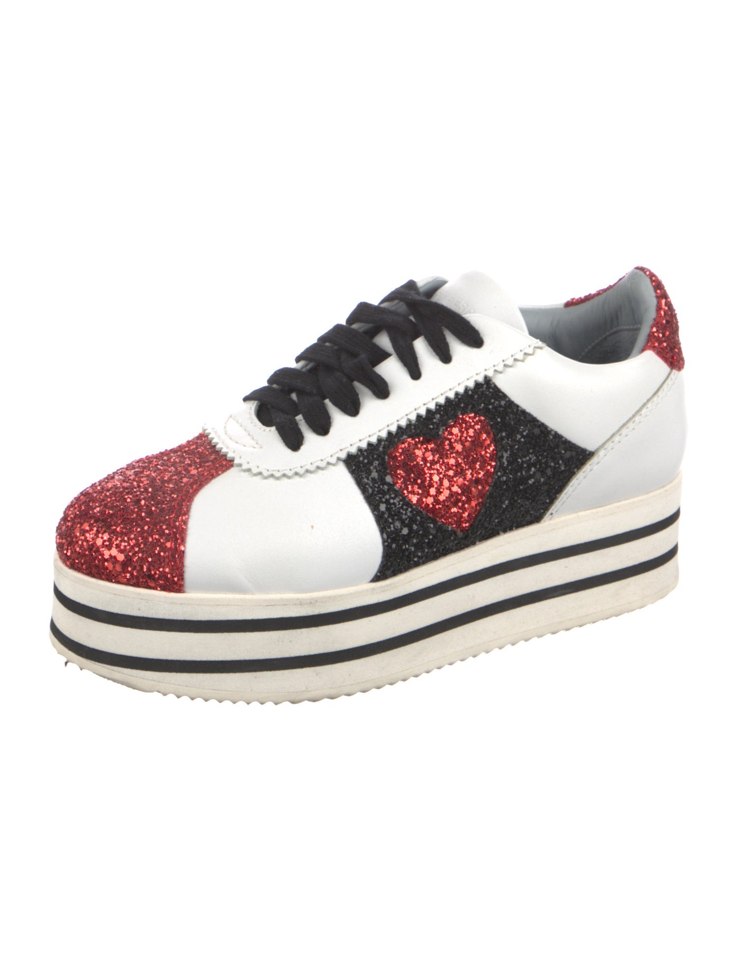 Chiara Ferragni Leather Colorblock Pattern Sneakers