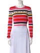 Chiara Ferragni Striped Crew Neck Crop Top
