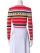 Chiara Ferragni Striped Crew Neck Crop Top