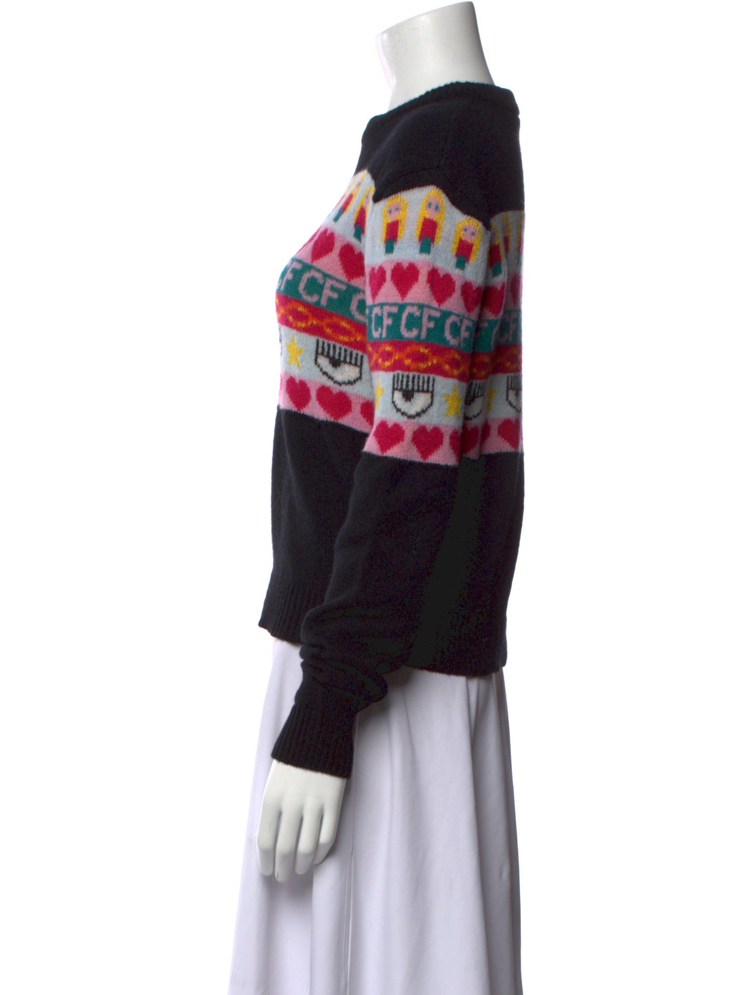 Chiara Ferragni Merino Wool Printed Sweater