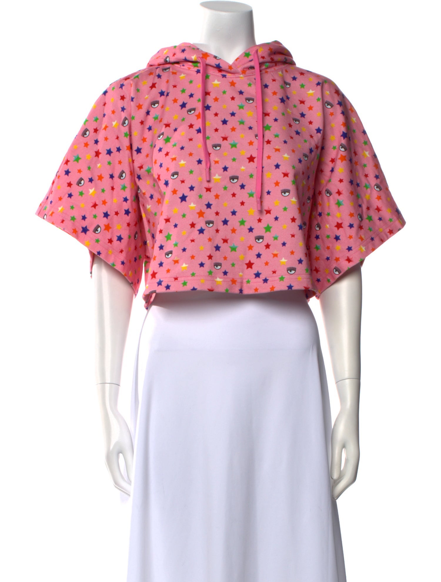 Chiara Ferragni Printed Mock Neck Crop Top