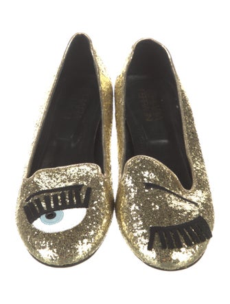 Chiara Ferragni Glitter Animal Print Loafers