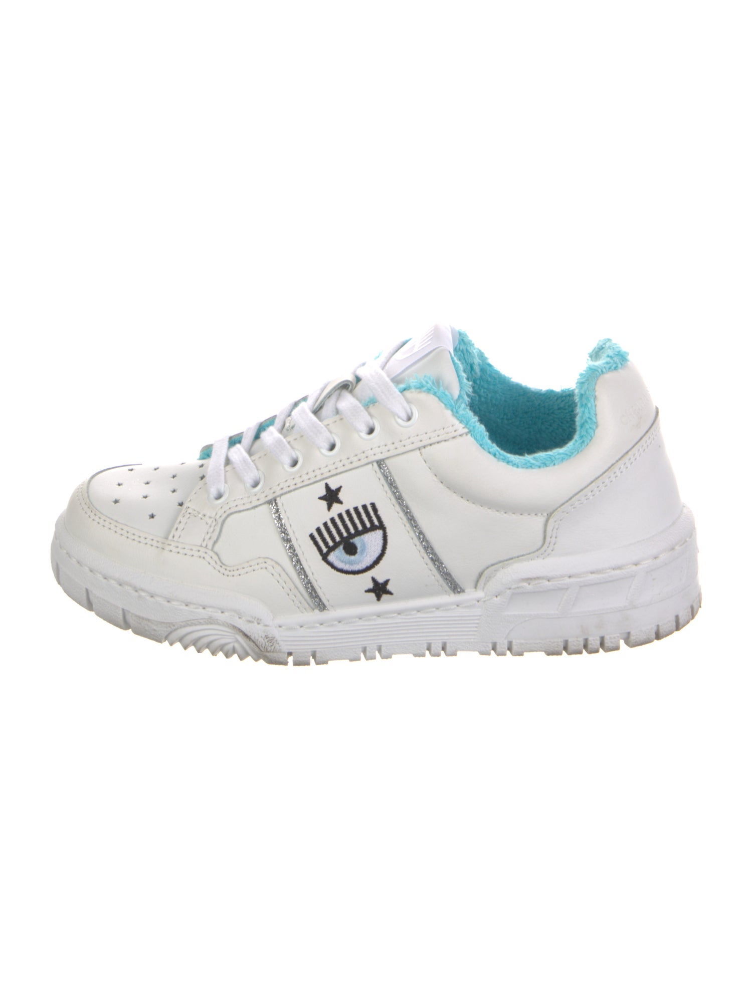 Chiara Ferragni Leather Glitter Accents Sneakers