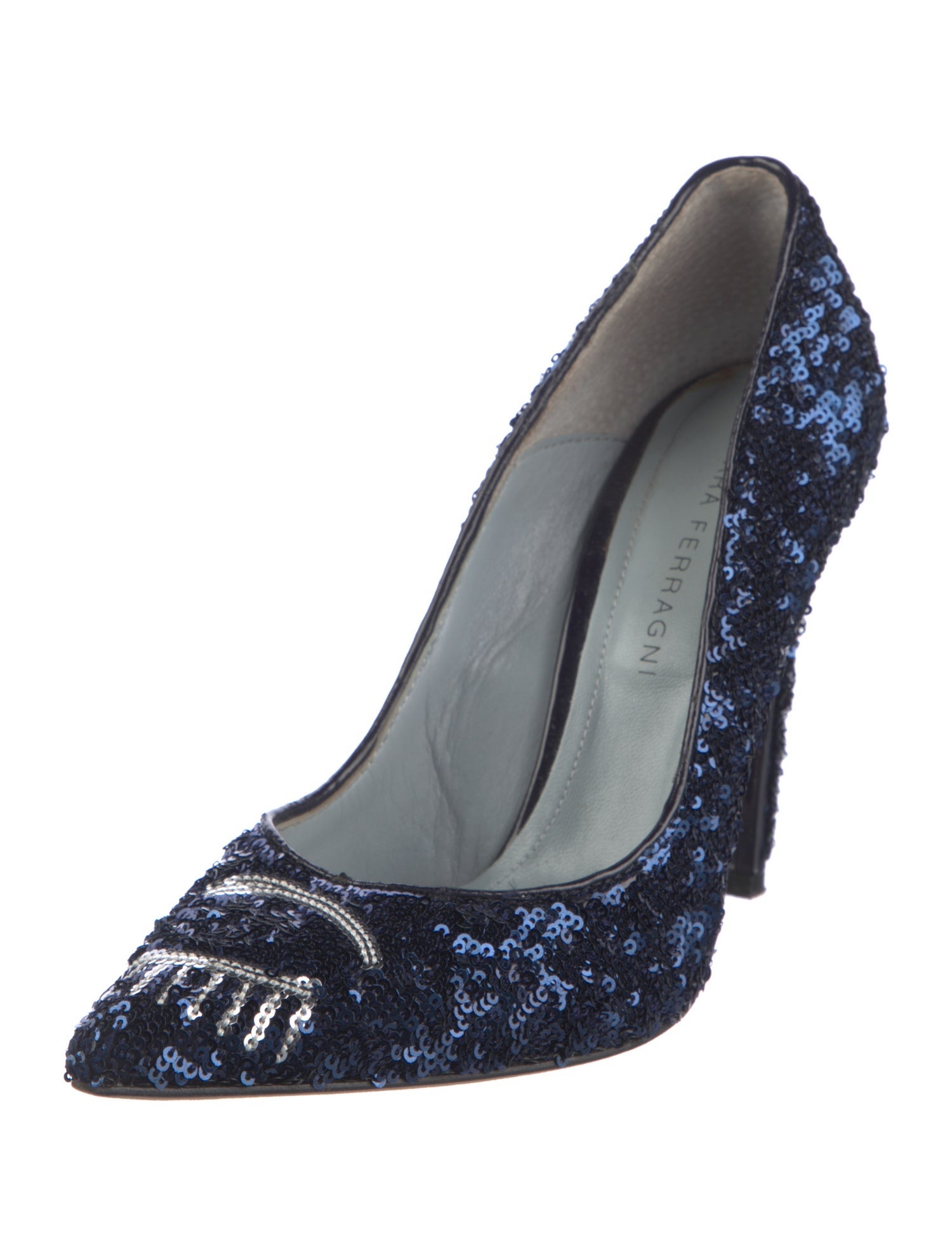 Chiara Ferragni Sequins Embroidered Accent Pumps