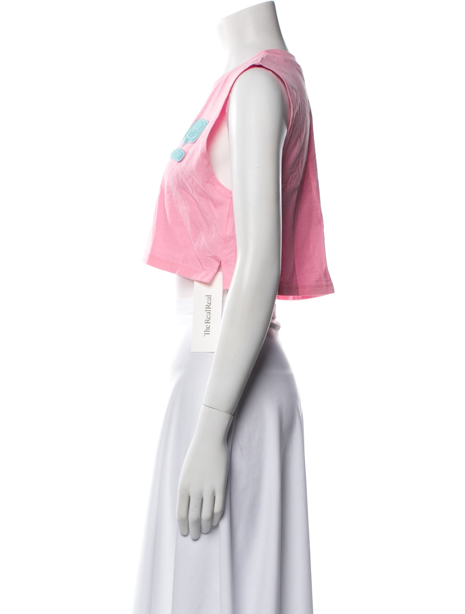 Chiara Ferragni Graphic Print Crew Neck Crop Top