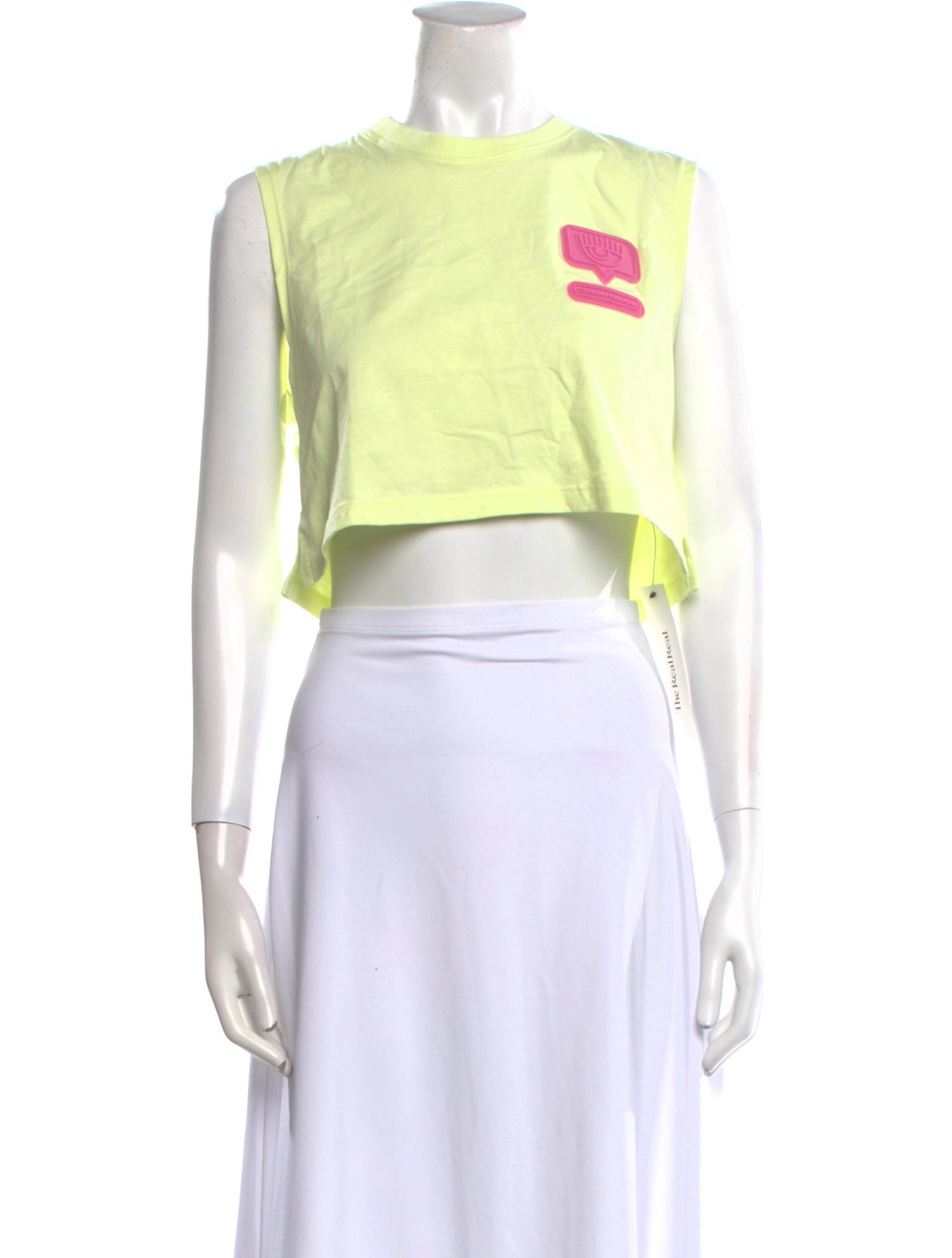 Chiara Ferragni Graphic Print Crew Neck Crop Top w/ Tags