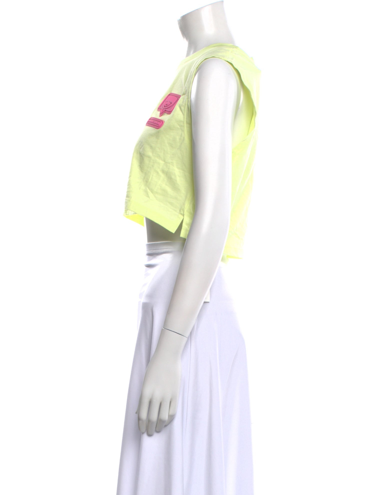 Chiara Ferragni Graphic Print Crew Neck Crop Top w/ Tags