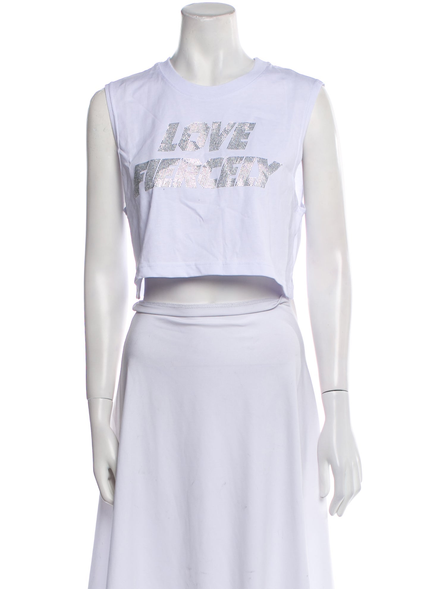 Chiara Ferragni Graphic Print Crew Neck Crop Top w/ Tags