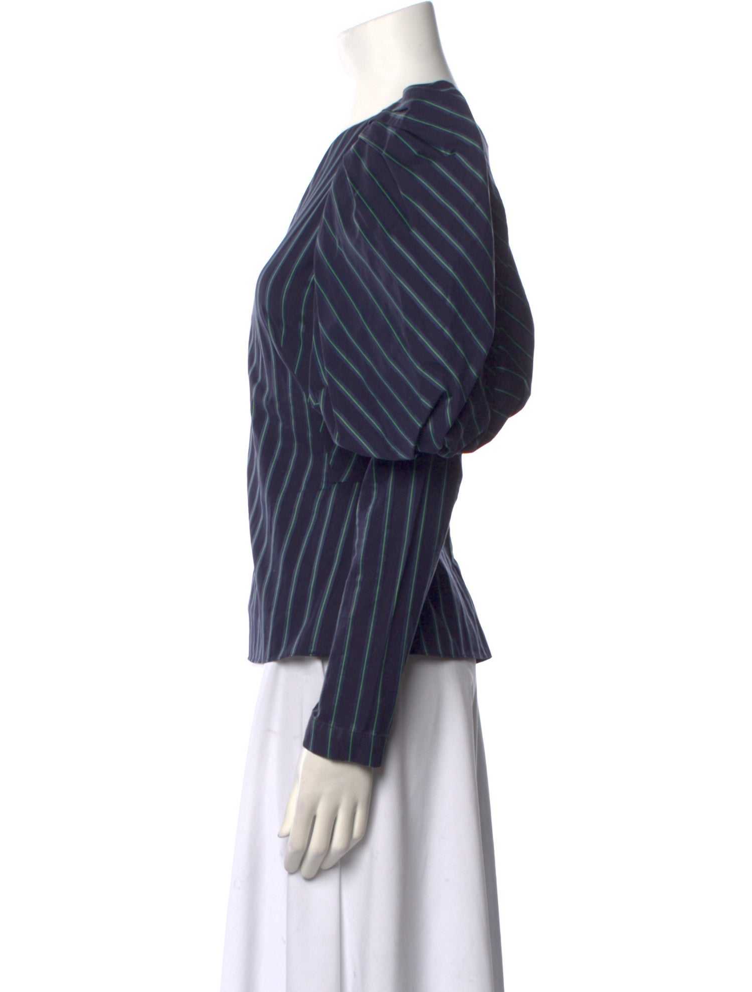 Osman Striped Square Neckline Blouse