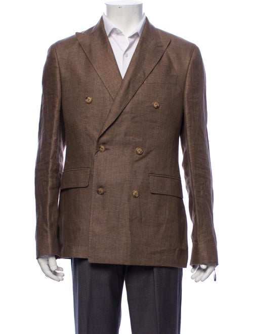 Sand Linen Double-Breasted Blazer w/ Tags brown