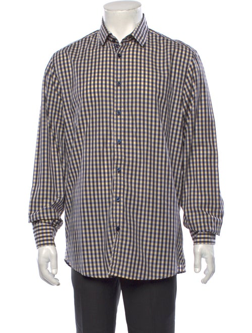 Sand Plaid Print Long Sleeve Dress Shirt