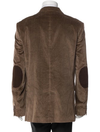 Sand Plaid Print Blazer