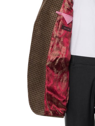 Sand Plaid Print Blazer