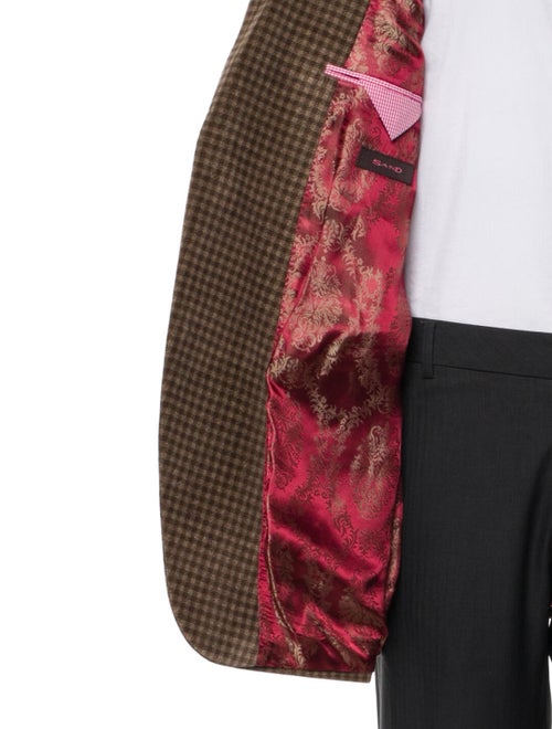 Sand Plaid Print Blazer