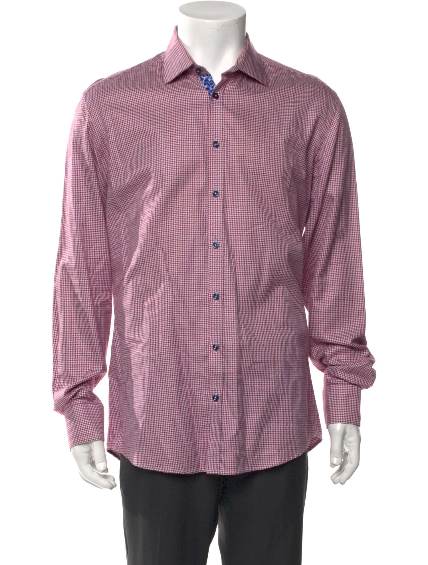 Sand Houndstooth Print Long Sleeve Shirt