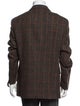 Sand Virgin Wool Plaid Print Blazer