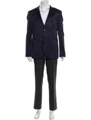 Sand Suiting Men's Navy Blue Jacquard Blazer Us40, It50 | L