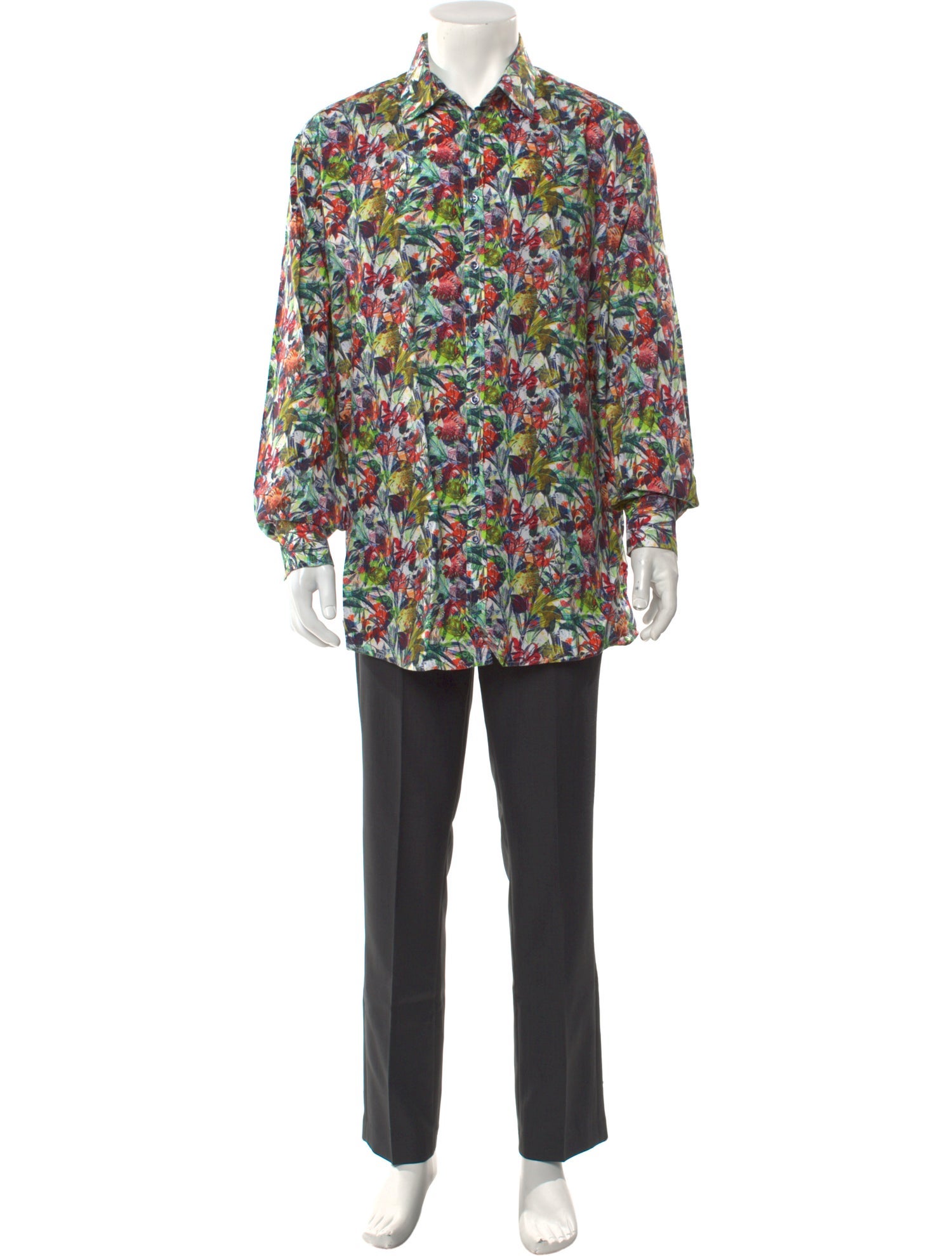 Sand Floral Print Long Sleeve Shirt