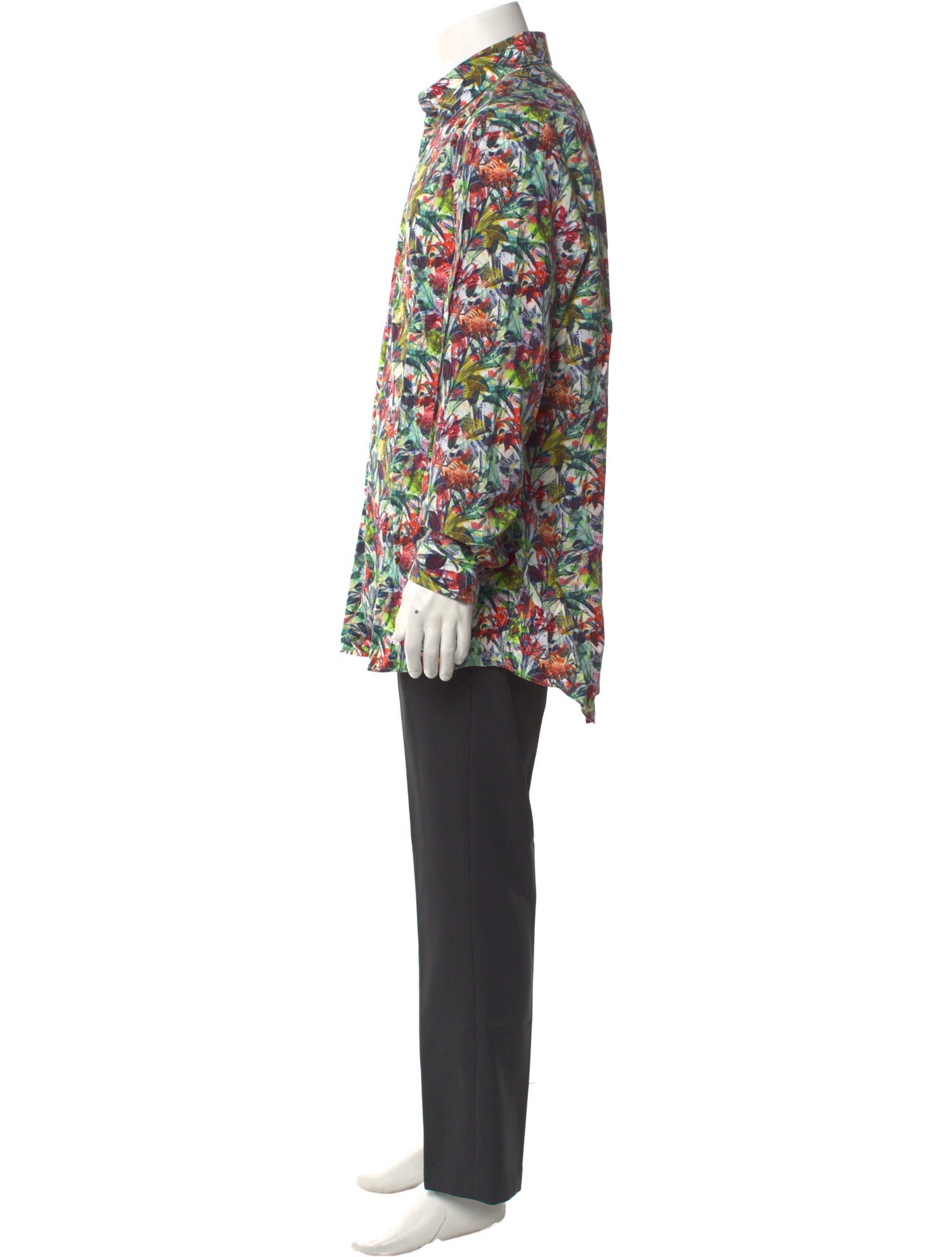 Sand Floral Print Long Sleeve Shirt