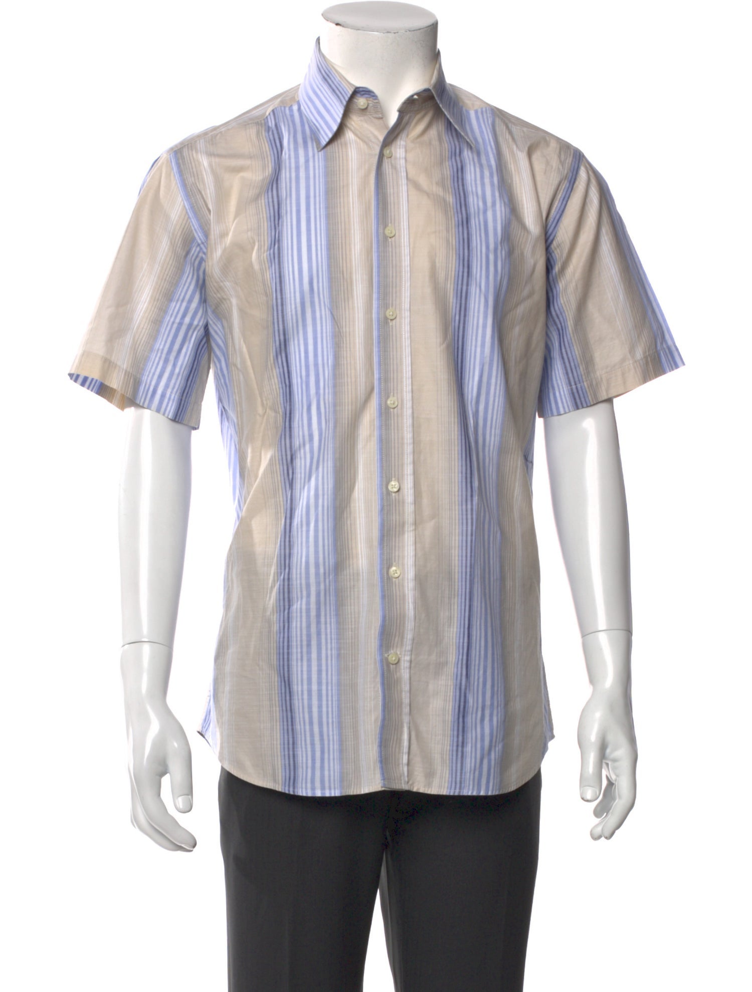 Sand Striped Short Sleeve Shirt