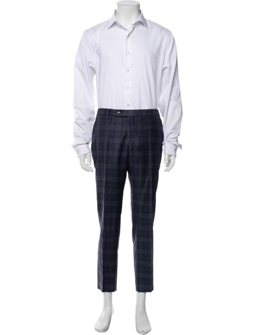 Sand Virgin Wool Plaid Print Two-Piece Suit