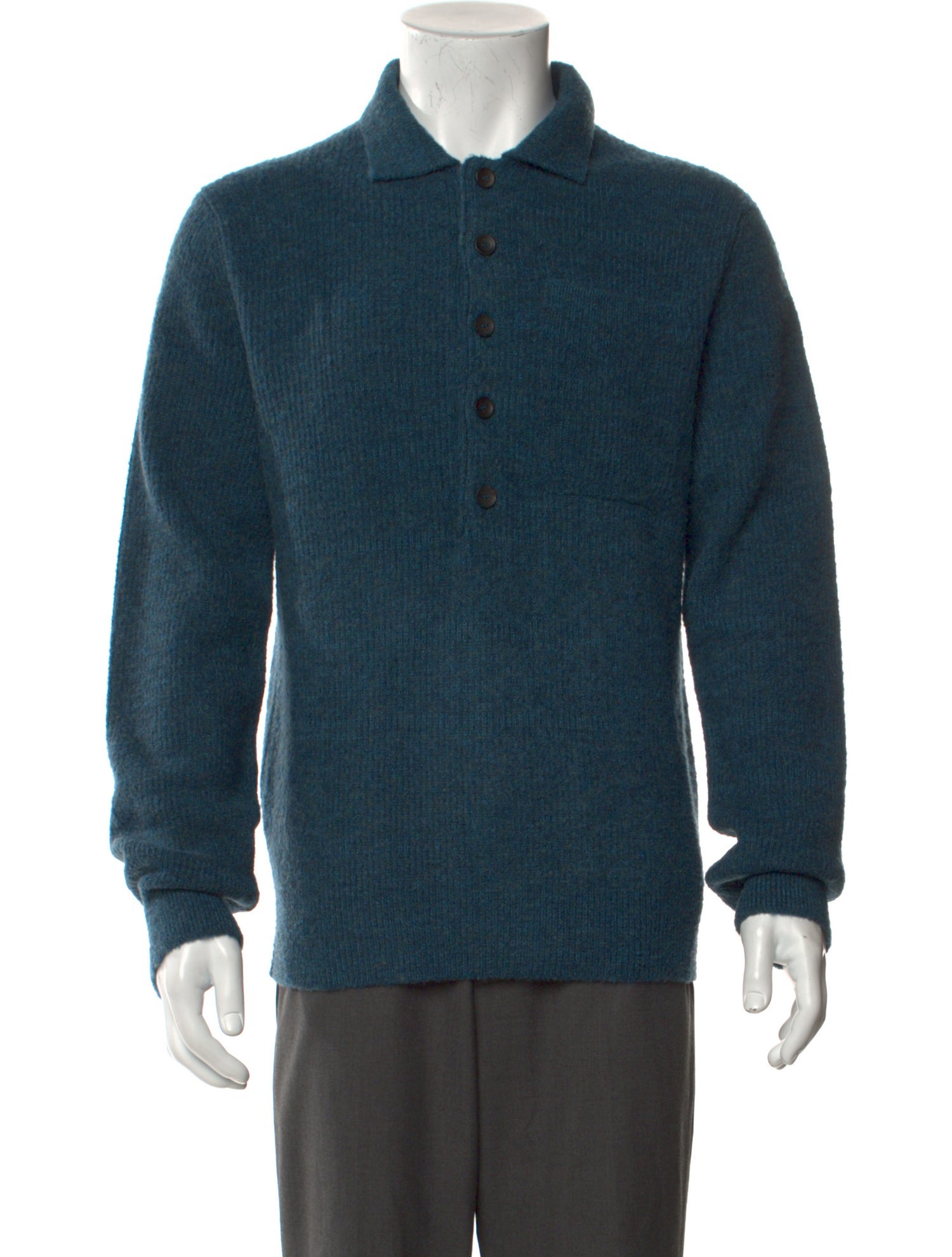 Zanone Virgin Wool Collar Polo Sweater