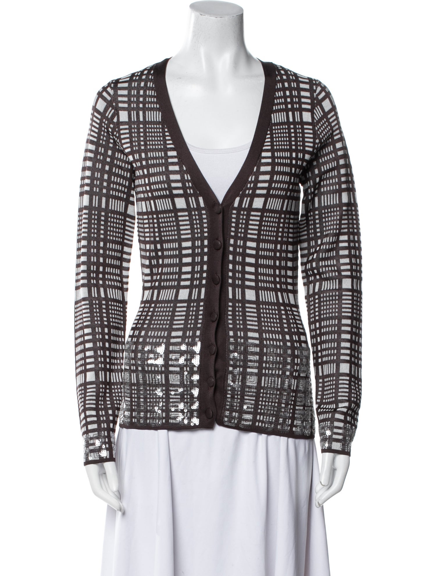 Zankov Plaid Print V-Neck Sweater