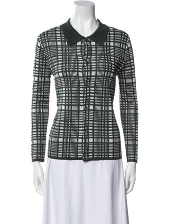 Zankov Plaid Print Long Sleeve Button-Up Top