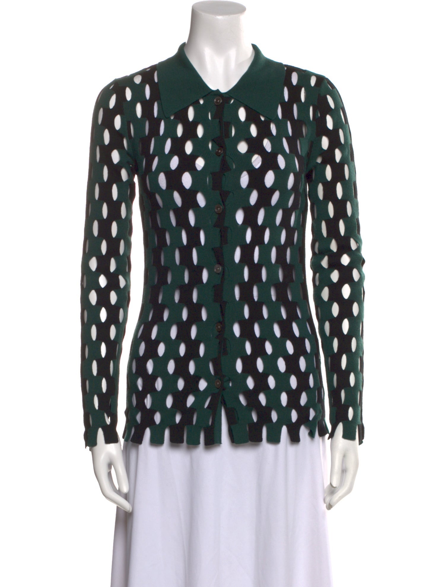 Zankov Polka Dot Print Crew Neck Sweater