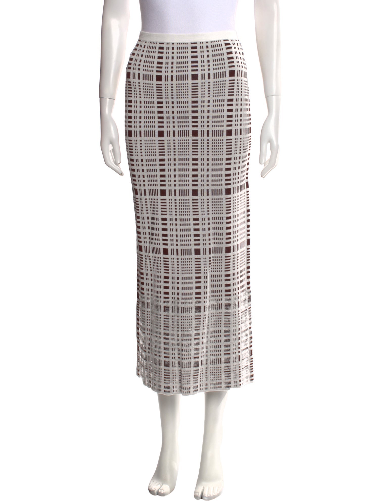 Zankov Plaid Print Midi Length Skirt