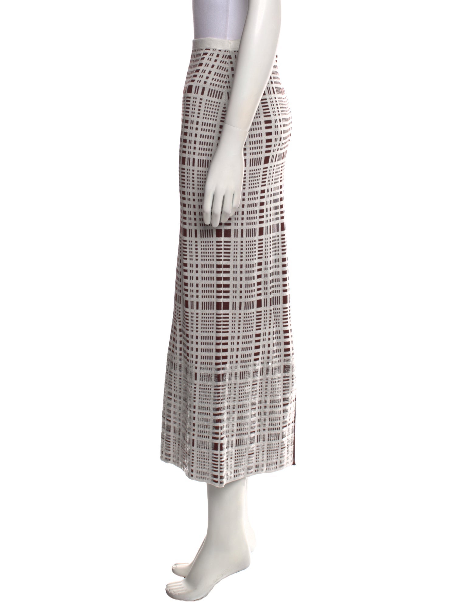 Zankov Plaid Print Midi Length Skirt